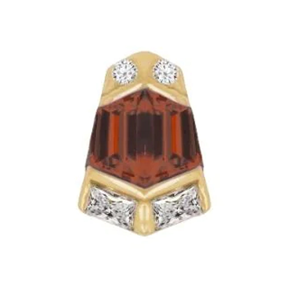 threadless: "Vera" End in Gold with Garnet & CZ's