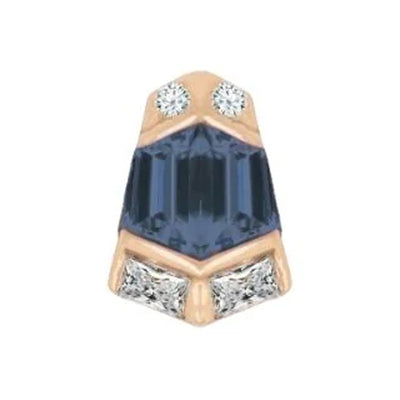 threadless: "Vera" End in Gold with London Blue Topaz & CZ's
