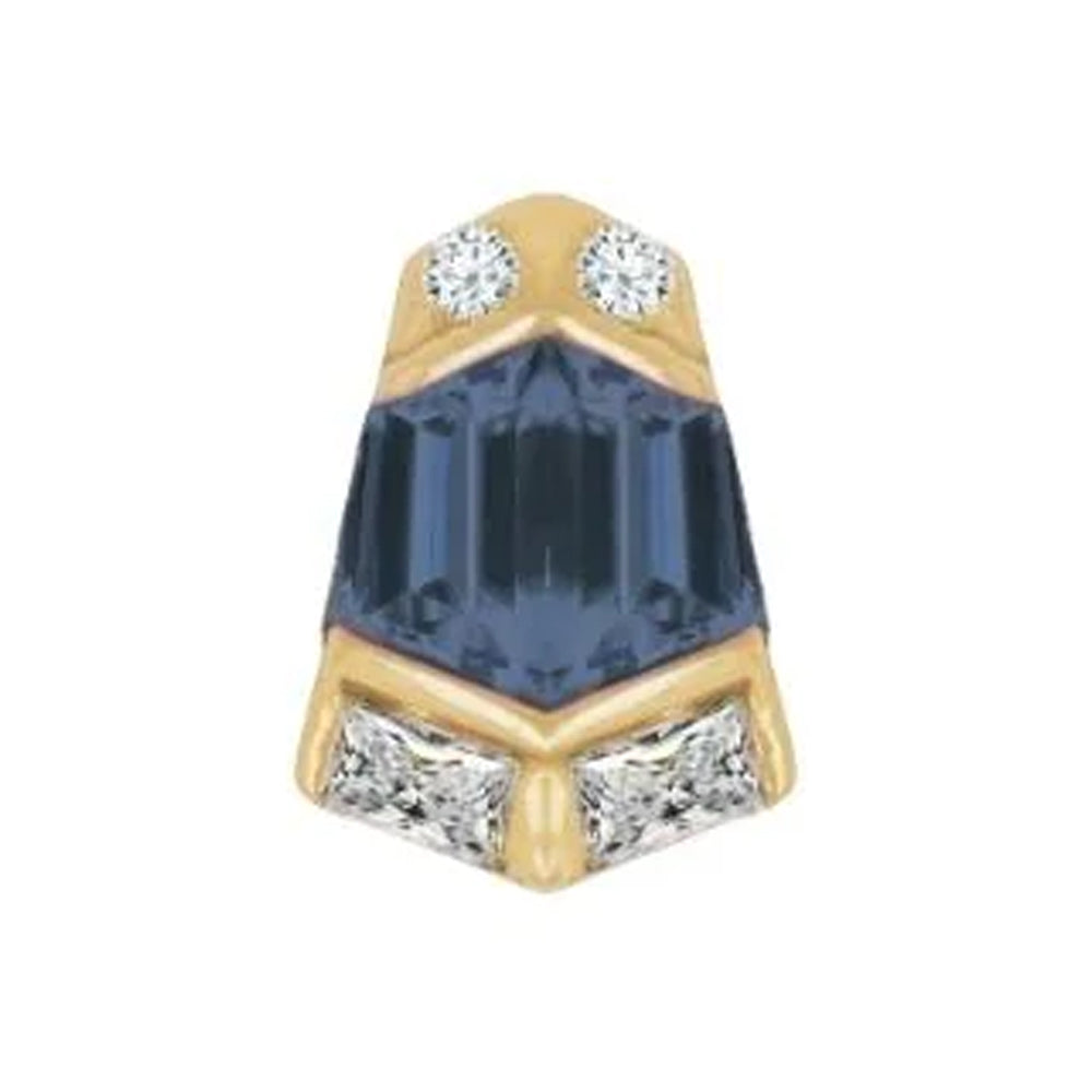 threadless: "Vera" End in Gold with London Blue Topaz & CZ's