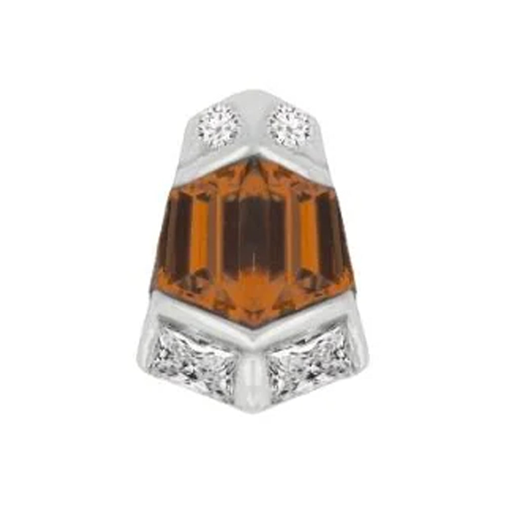 threadless: "Vera" End in Gold with Orange Garnet & CZ's