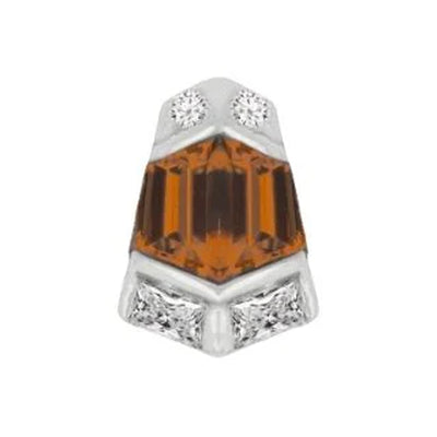 threadless: "Vera" End in Gold with Orange Garnet & CZ's