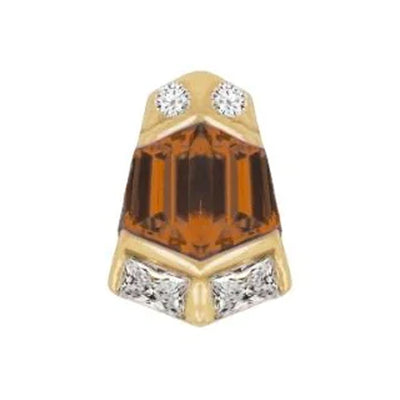 threadless: "Vera" End in Gold with Orange Garnet & CZ's
