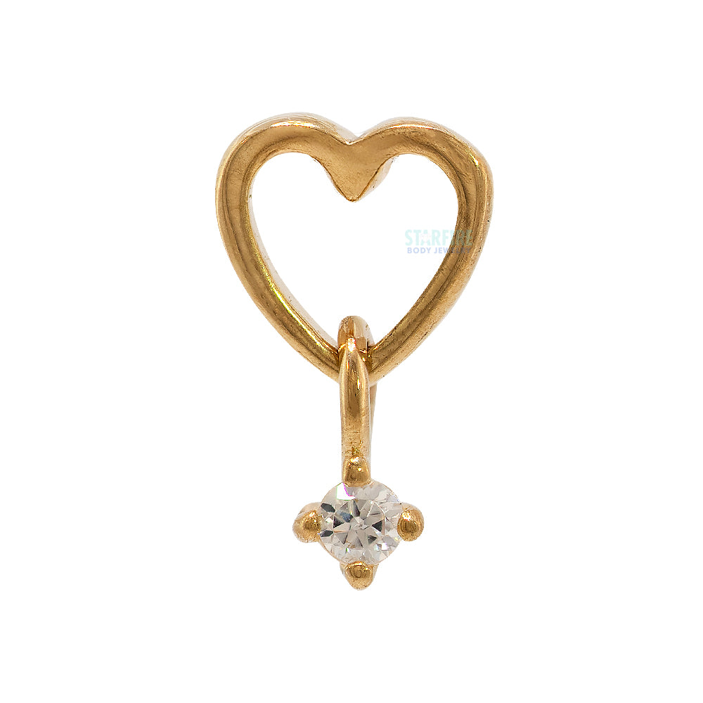 threadless: "Loves It" End with Dangle in Gold with White CZ