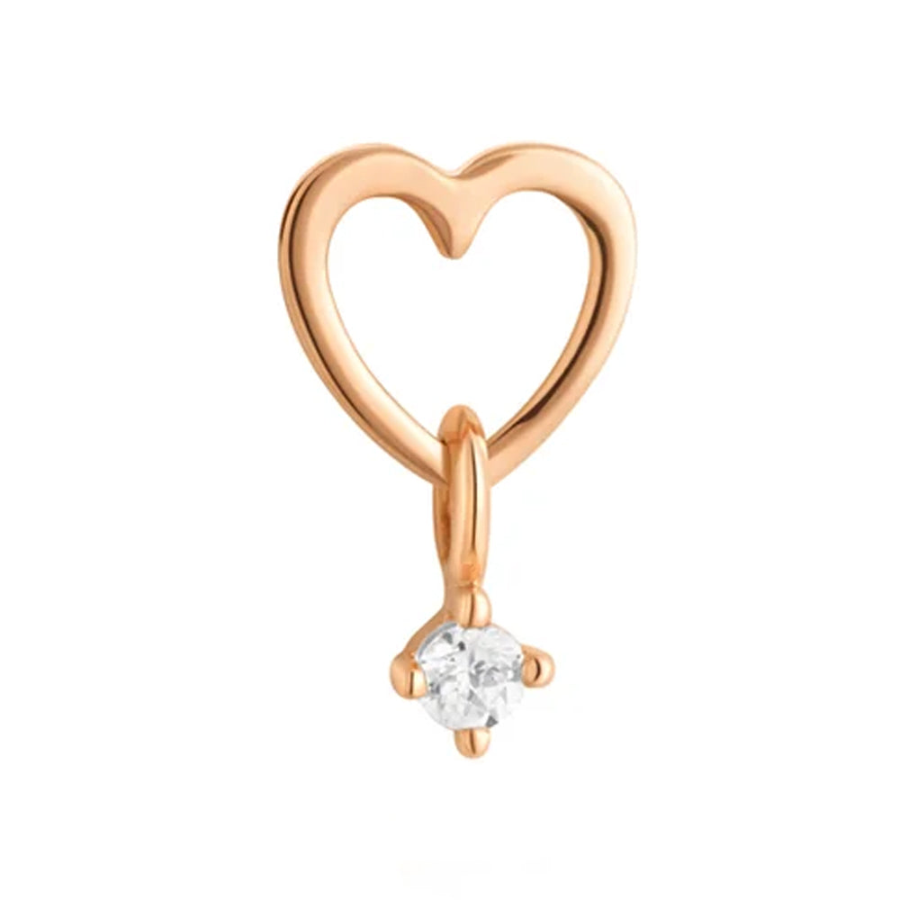 threadless: "Loves It" End with Dangle in Gold with White CZ