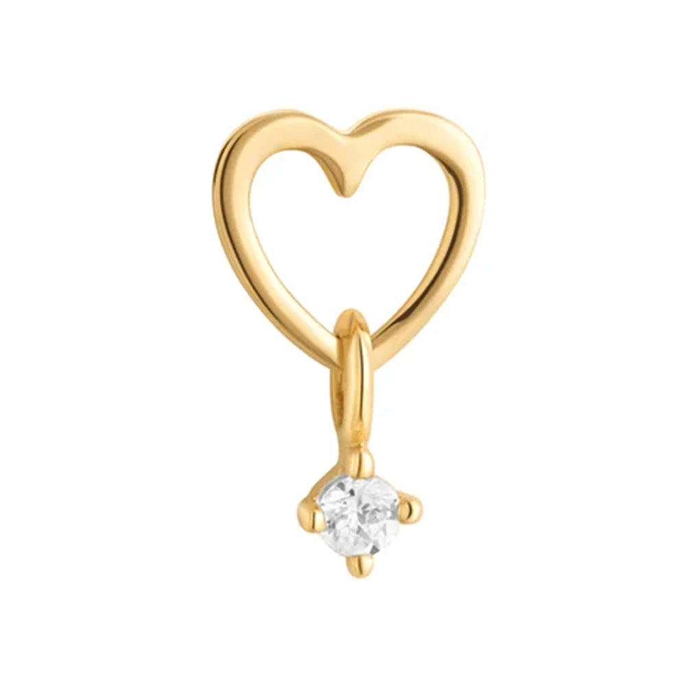 threadless: "Loves It" End with Dangle in Gold with White CZ