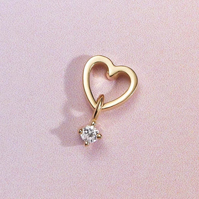 threadless: "Loves It" End with Dangle in Gold with White CZ