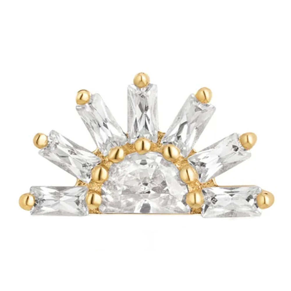threadless: "Raze" End in Gold with White CZ's
