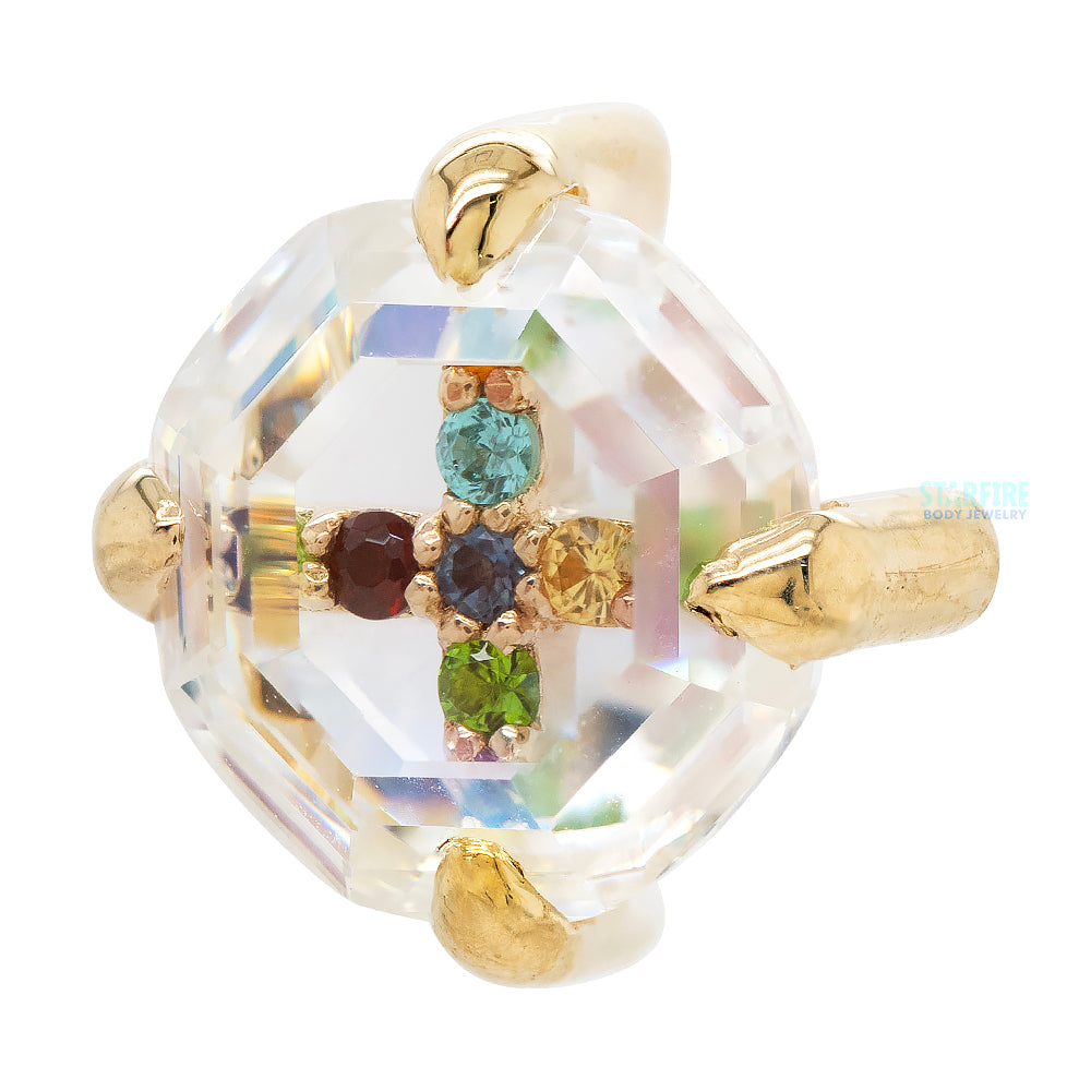 threadless: "Euphoria" End in Gold with Genuine Gemstones