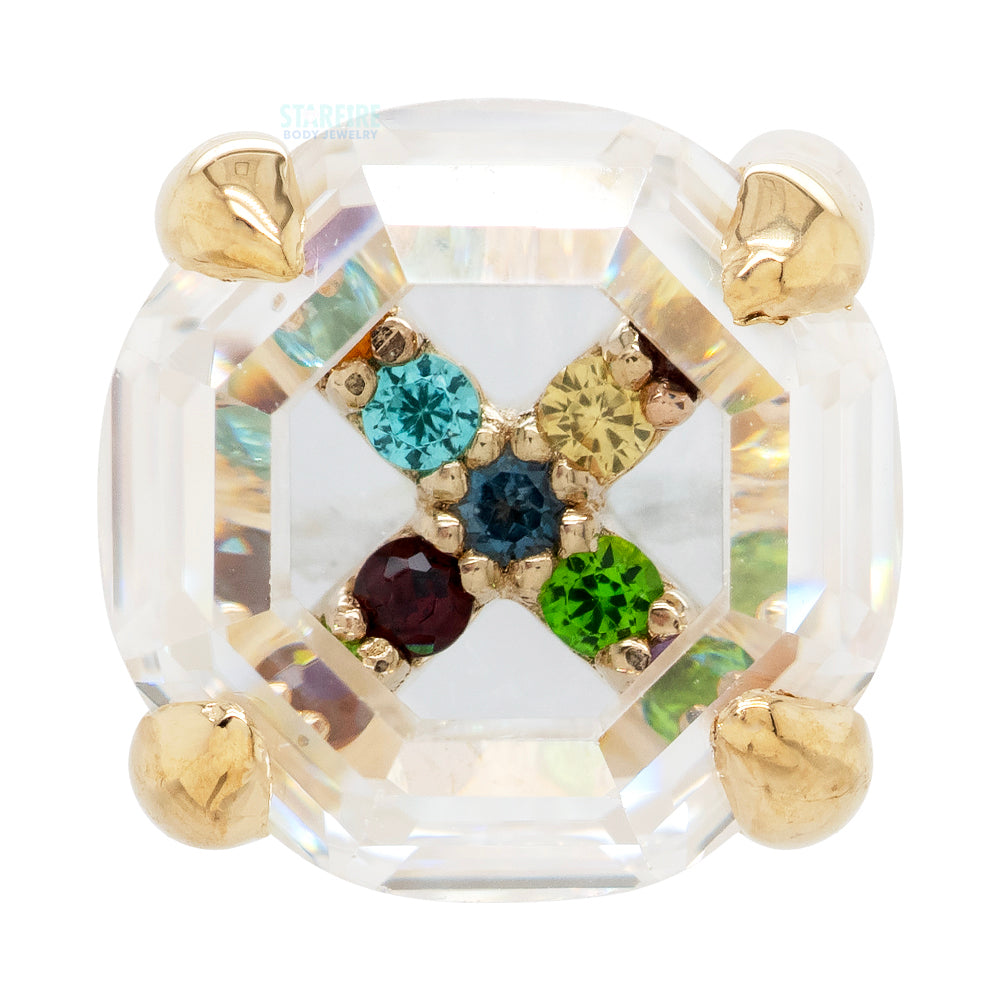 threadless: "Euphoria" End in Gold with Genuine Gemstones