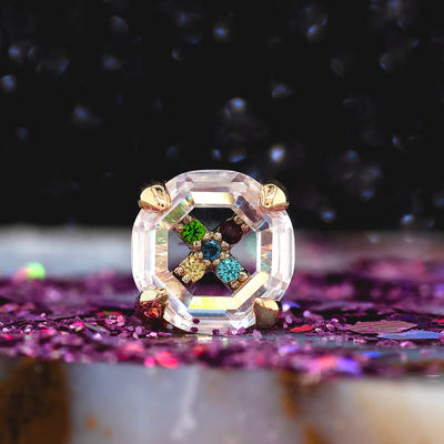 threadless: "Euphoria" End in Gold with Genuine Gemstones