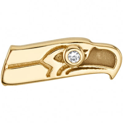 "Seattle" Threaded End in Gold with White CZ