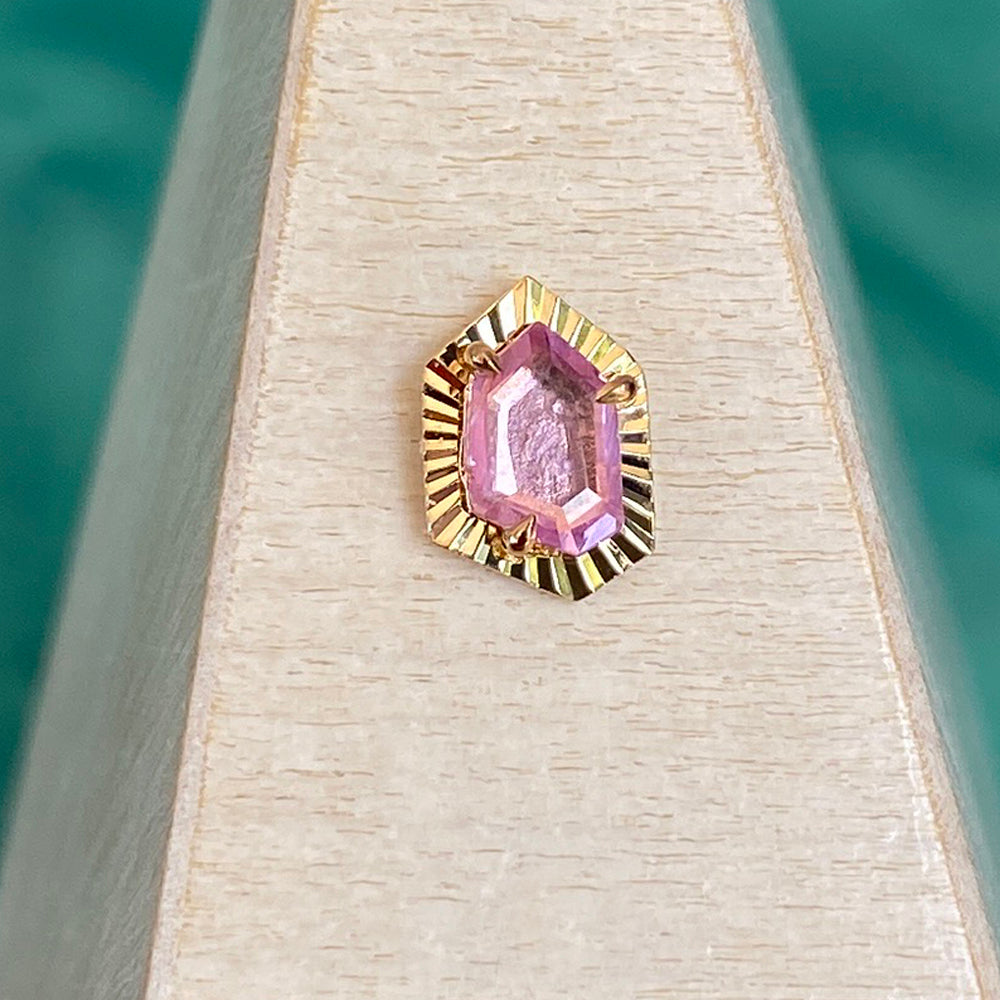 threadless: Ray Edge End in Gold with Freeform Pink Sapphire