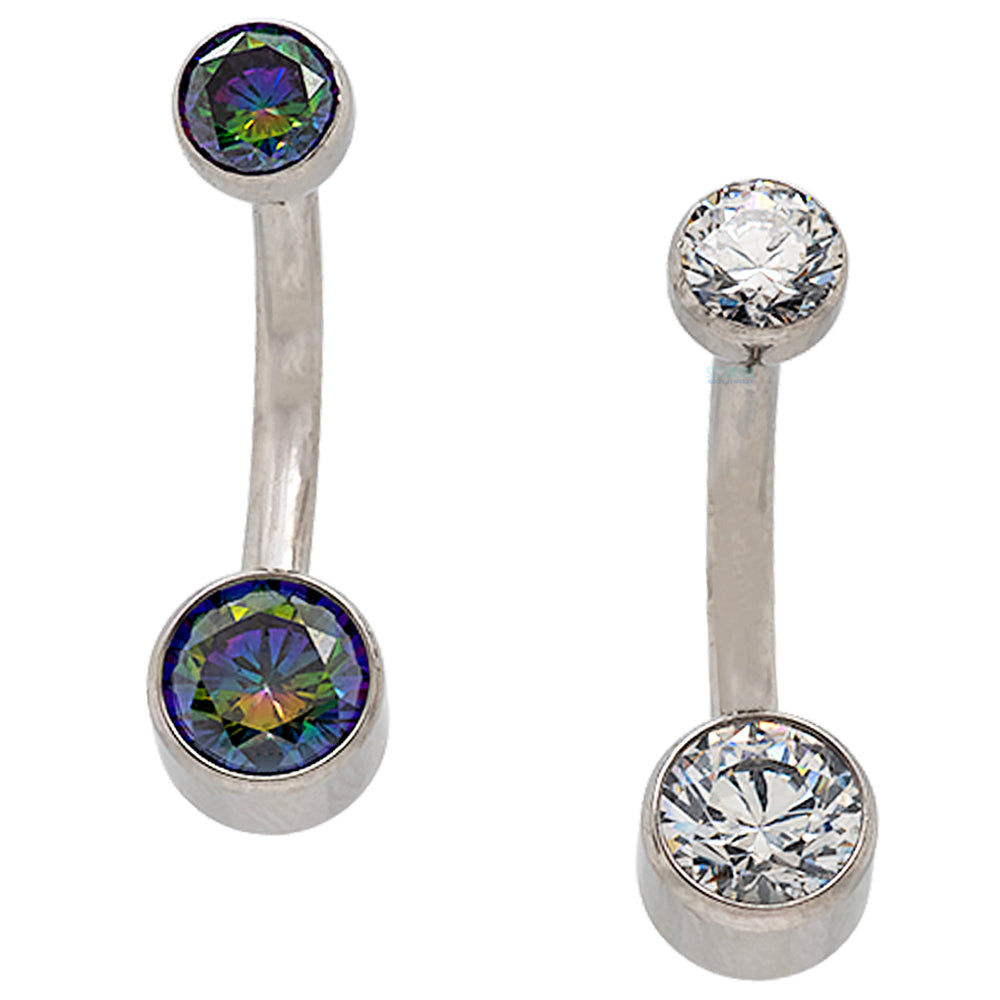 Bezel-set Gem Navel Curve