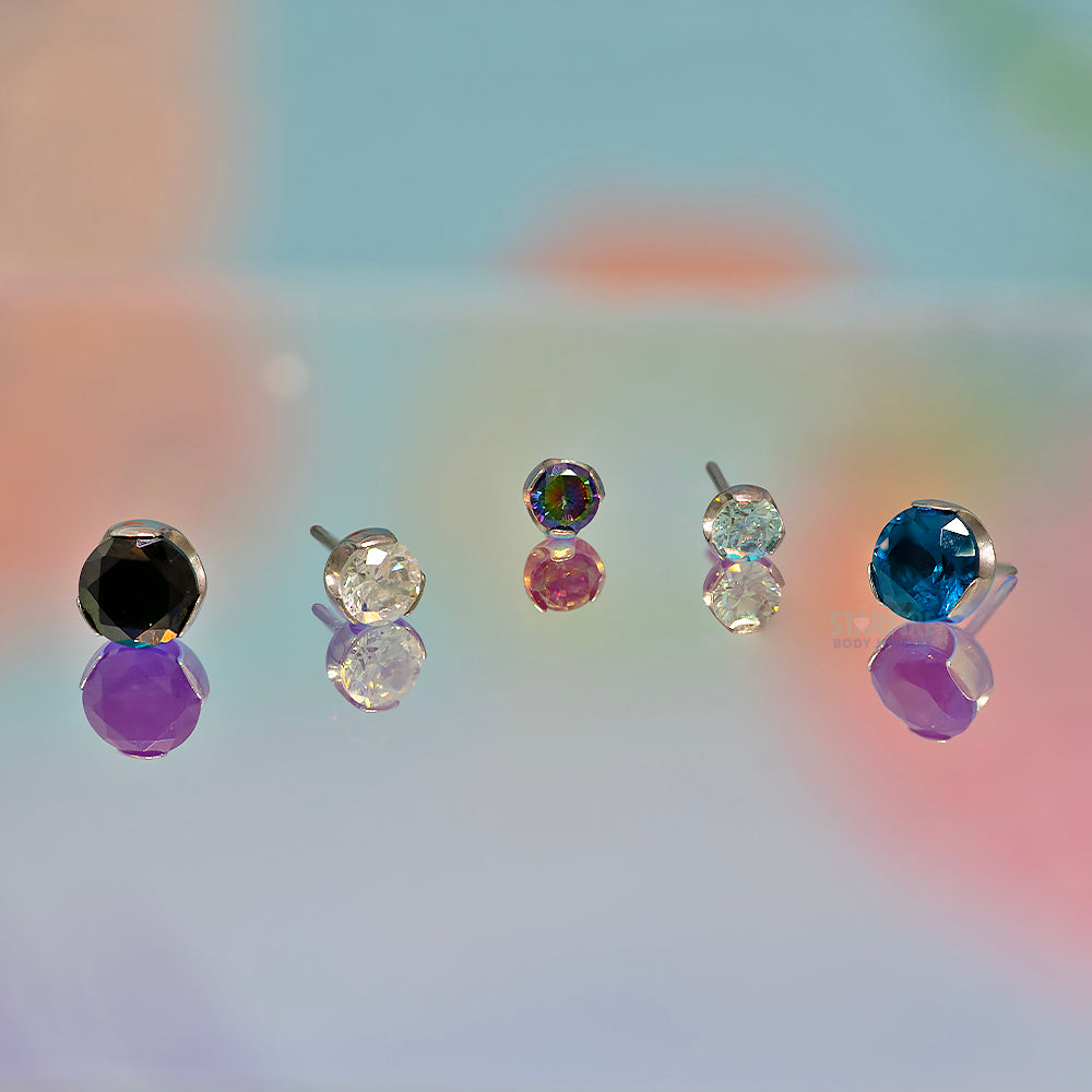 threadless: 4mm Prong-Set Gem End