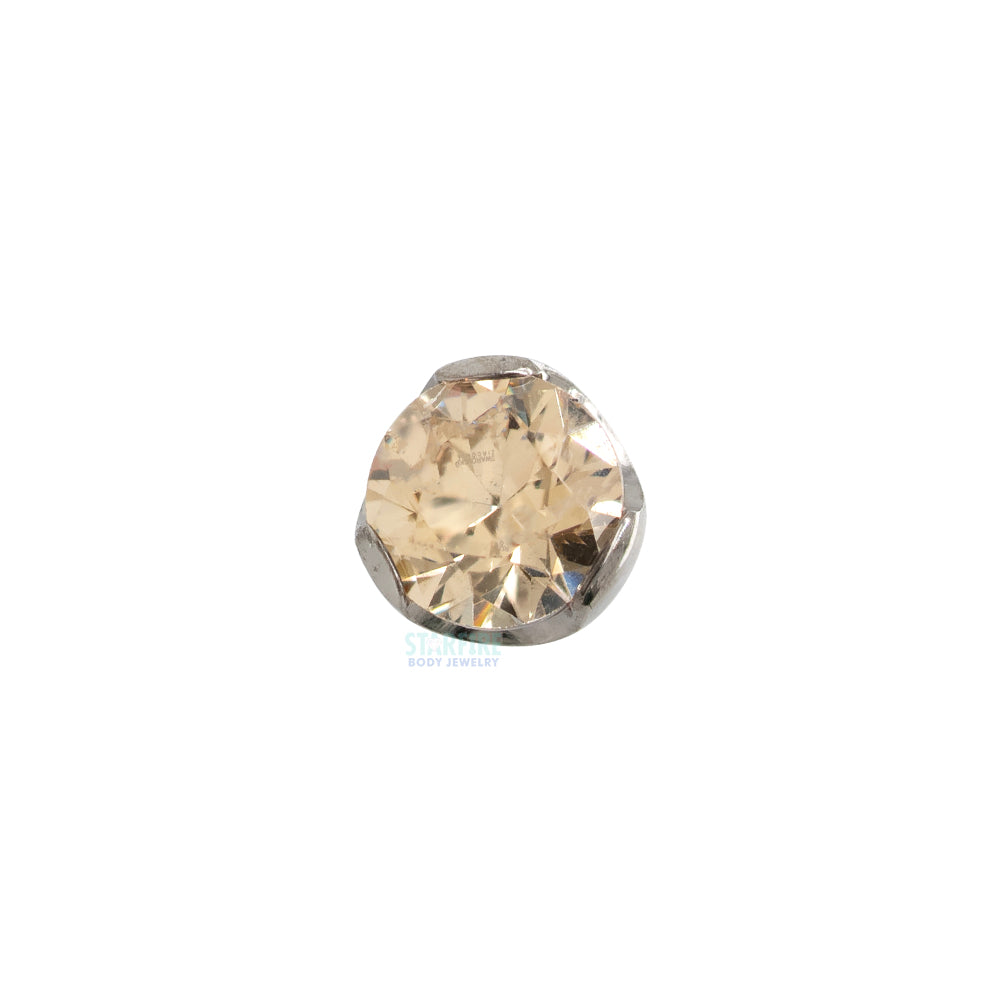 threadless: 3mm Prong-Set Gem End