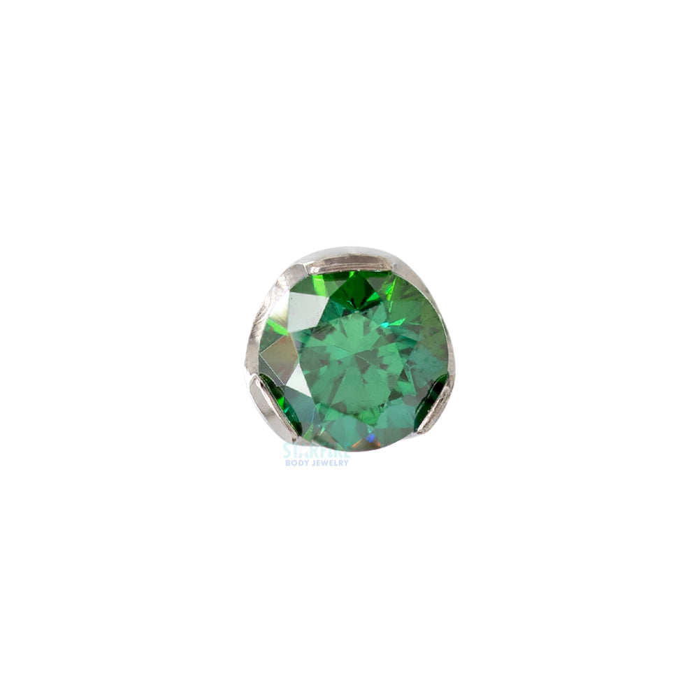 threadless: 3mm Prong-Set Gem End