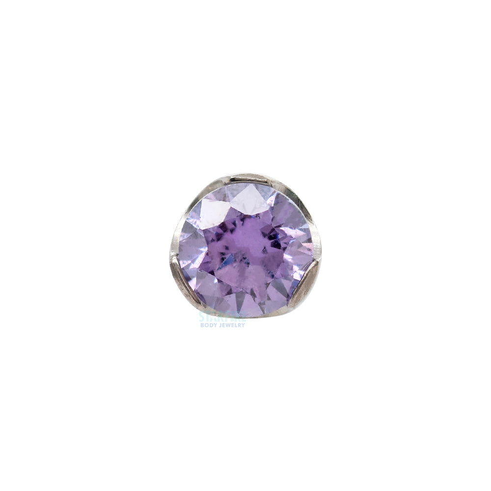 threadless: 3mm Prong-Set Gem End