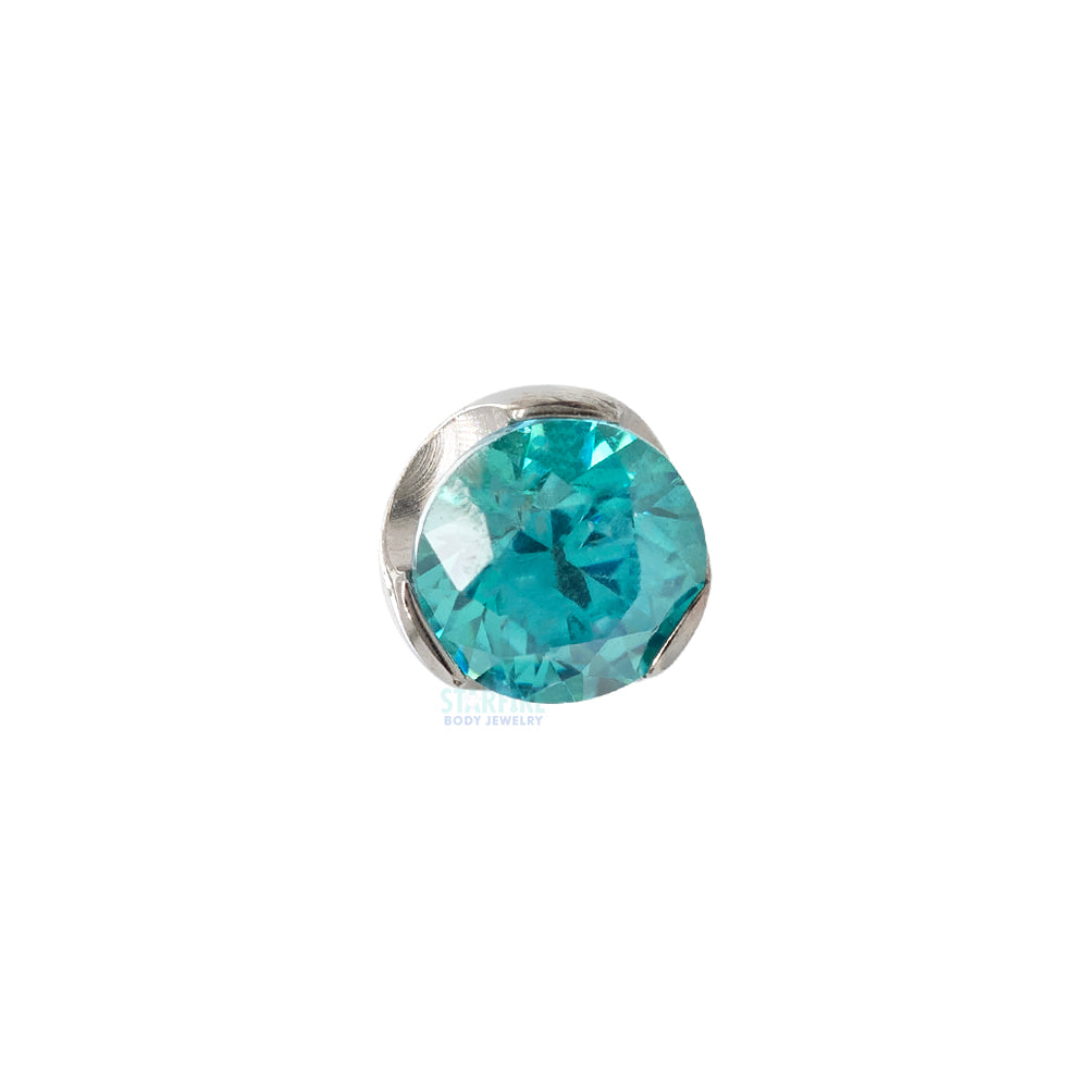 threadless: 3mm Prong-Set Gem End