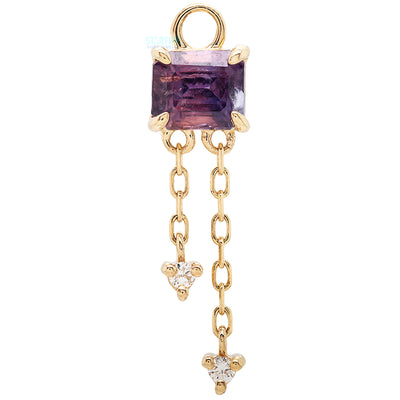 Winza Sapphire Chain Charm in Gold with Diamonds