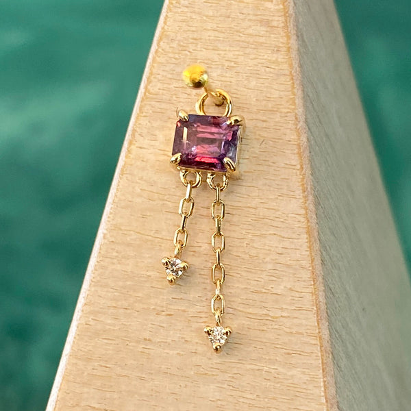 Modern Mood Winza Sapphire Chain Charm in Gold with Diamonds