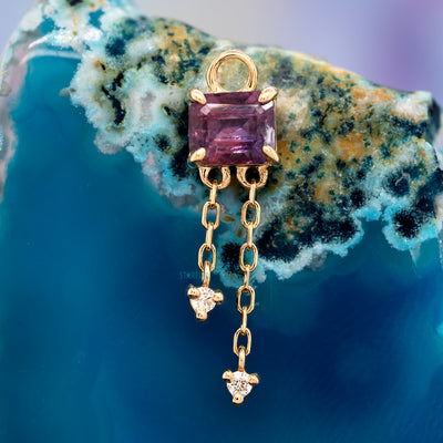 Winza Sapphire Chain Charm in Gold with Diamonds
