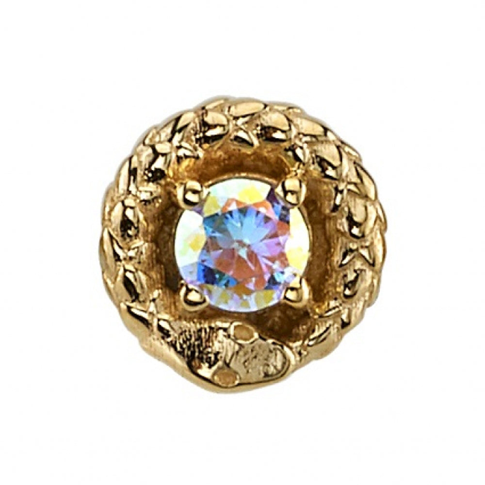 "Chrysopoeia" Threaded End in Gold with Mercury Mist Topaz