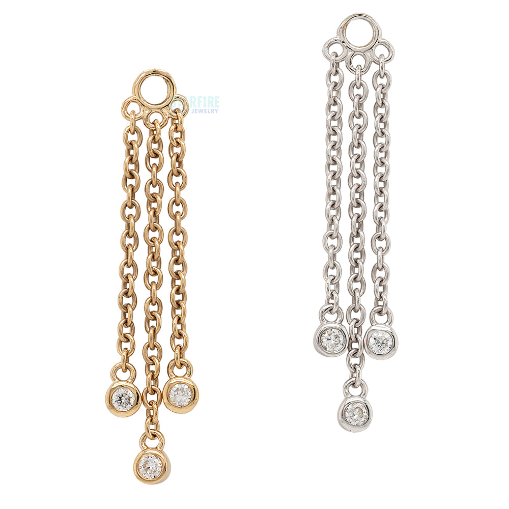 "Roxy" Chain Charm in Gold with Diamonds