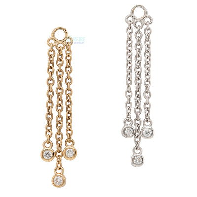 "Roxy" Chain Charm in Gold with Diamonds