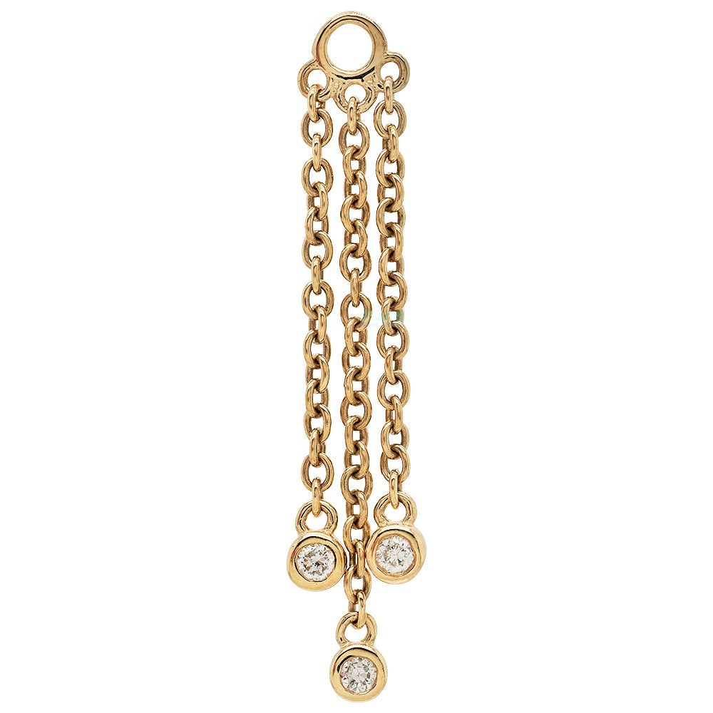 "Roxy" Chain Charm in Gold with Diamonds