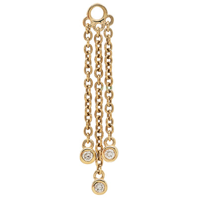 "Roxy" Chain Charm in Gold with Diamonds