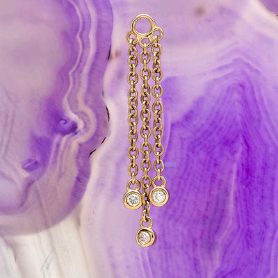 "Roxy" Chain Charm in Gold with Diamonds