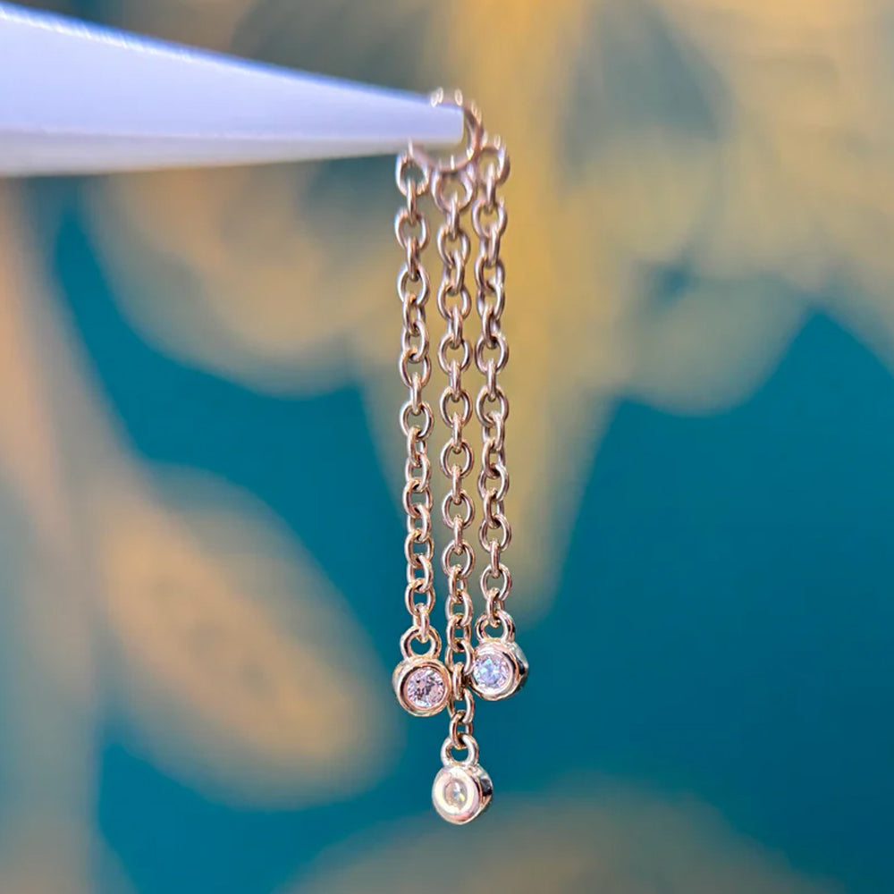 "Roxy" Chain Charm in Gold with Diamonds