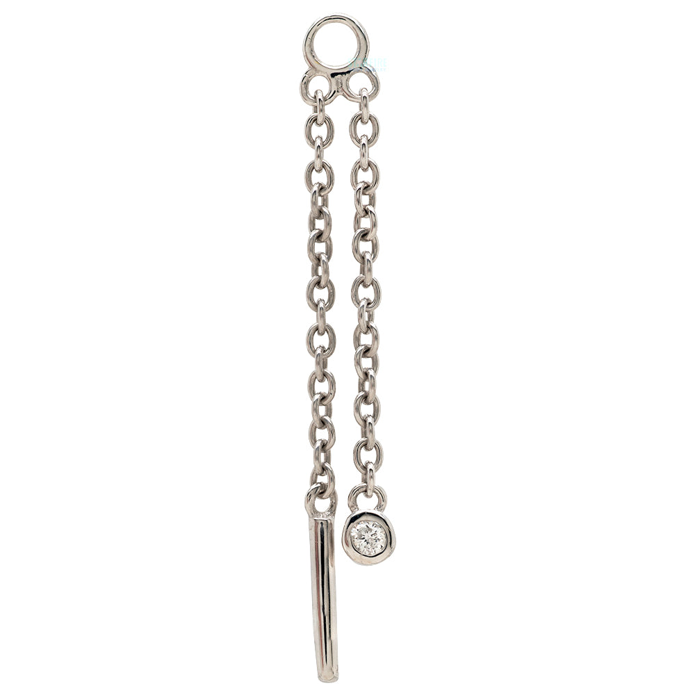 "Jetta" Chain Charm in Gold with Diamond