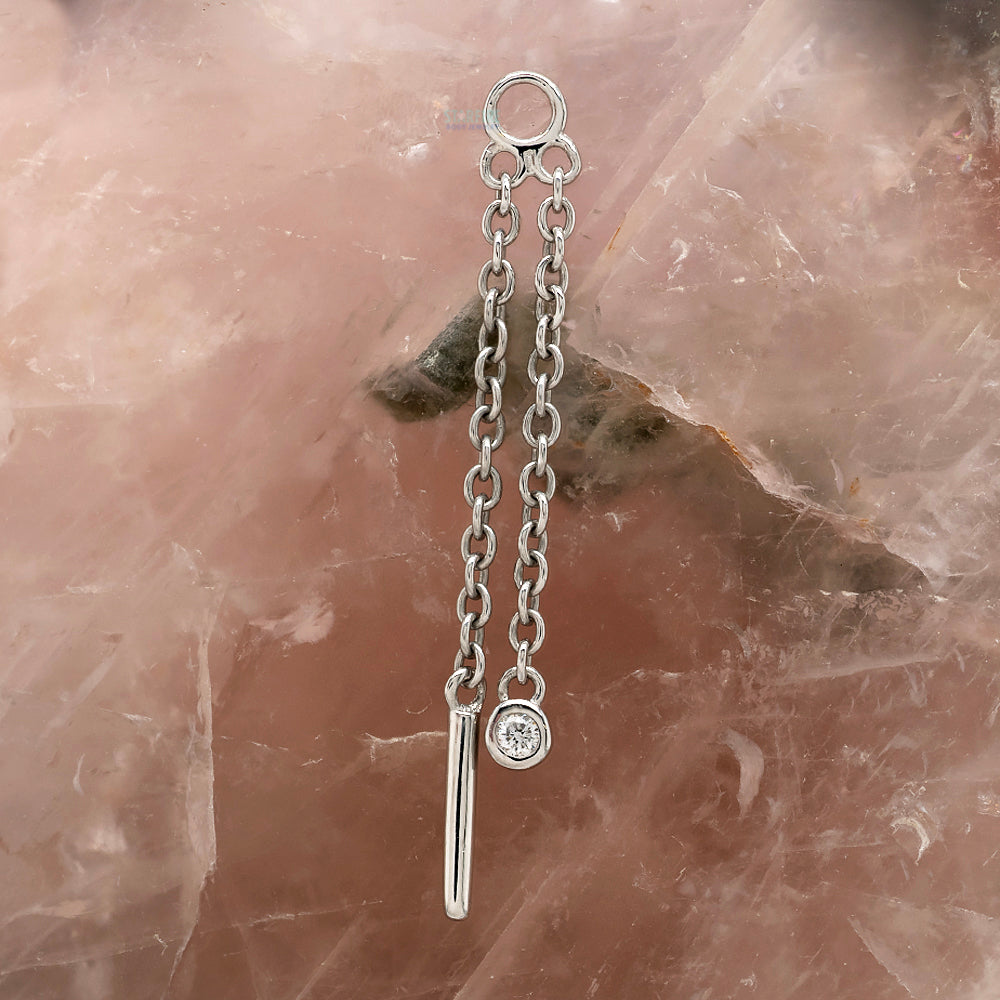 "Jetta" Chain Charm in Gold with Diamond