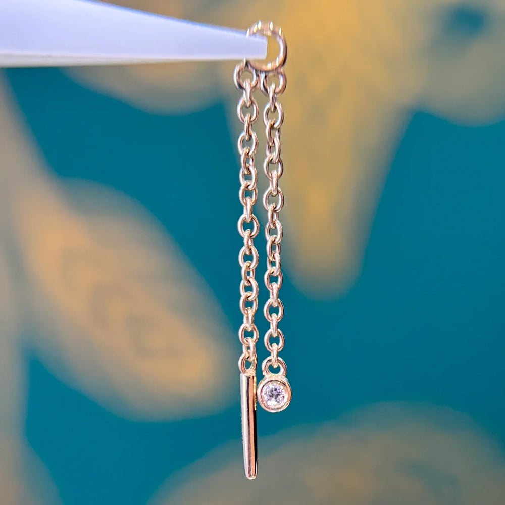 "Jetta" Chain Charm in Gold with Diamond
