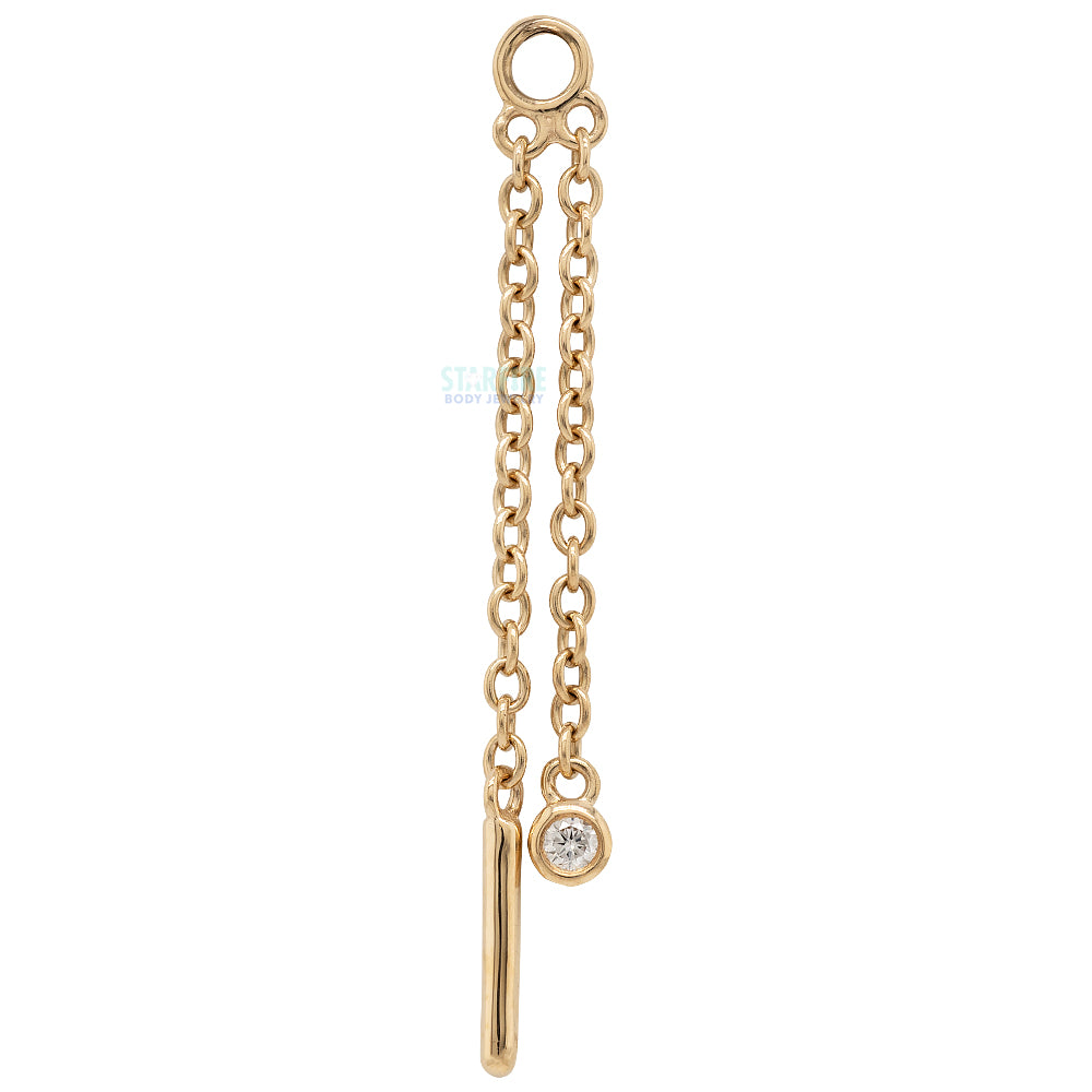 "Jetta" Chain Charm in Gold with Diamond