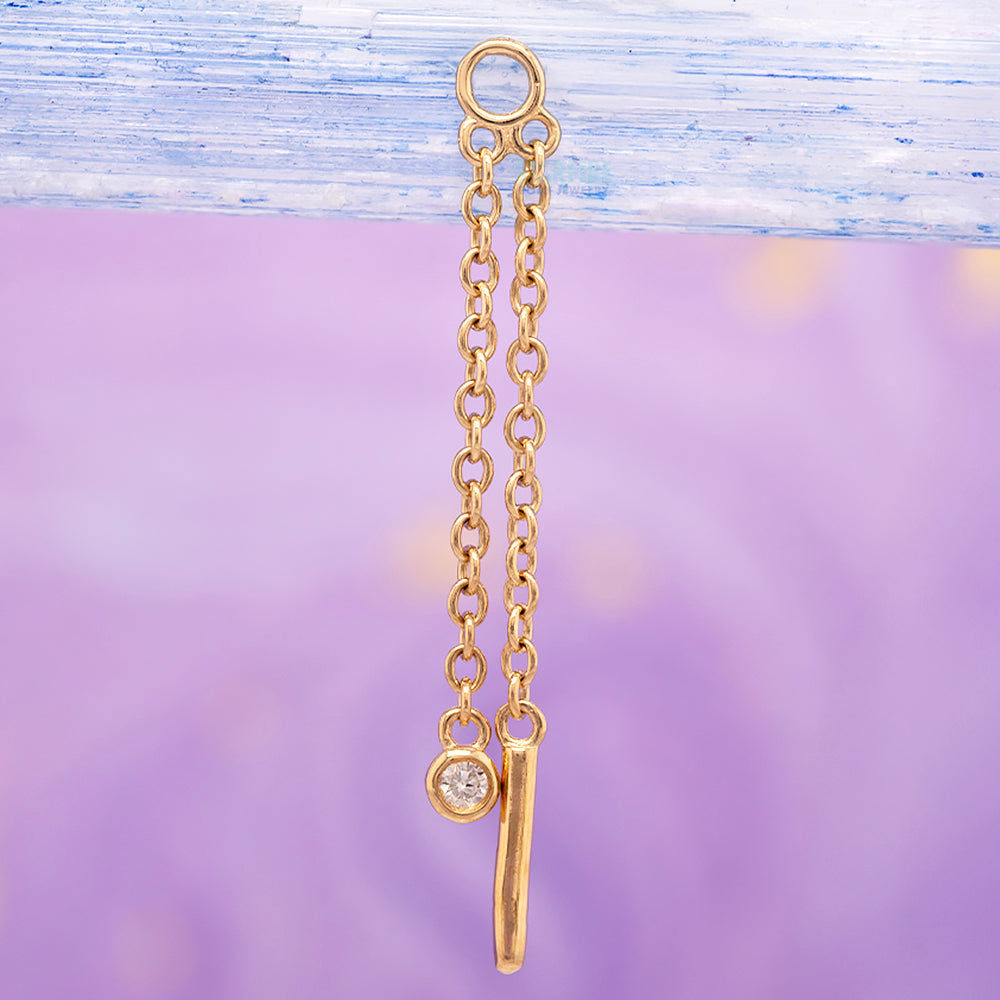 "Jetta" Chain Charm in Gold with Diamond