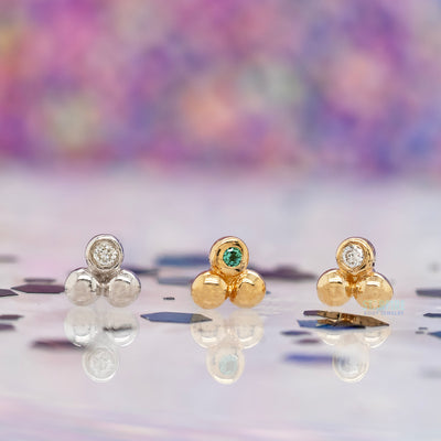 threadless: "Gela" End in Gold with Gemstone