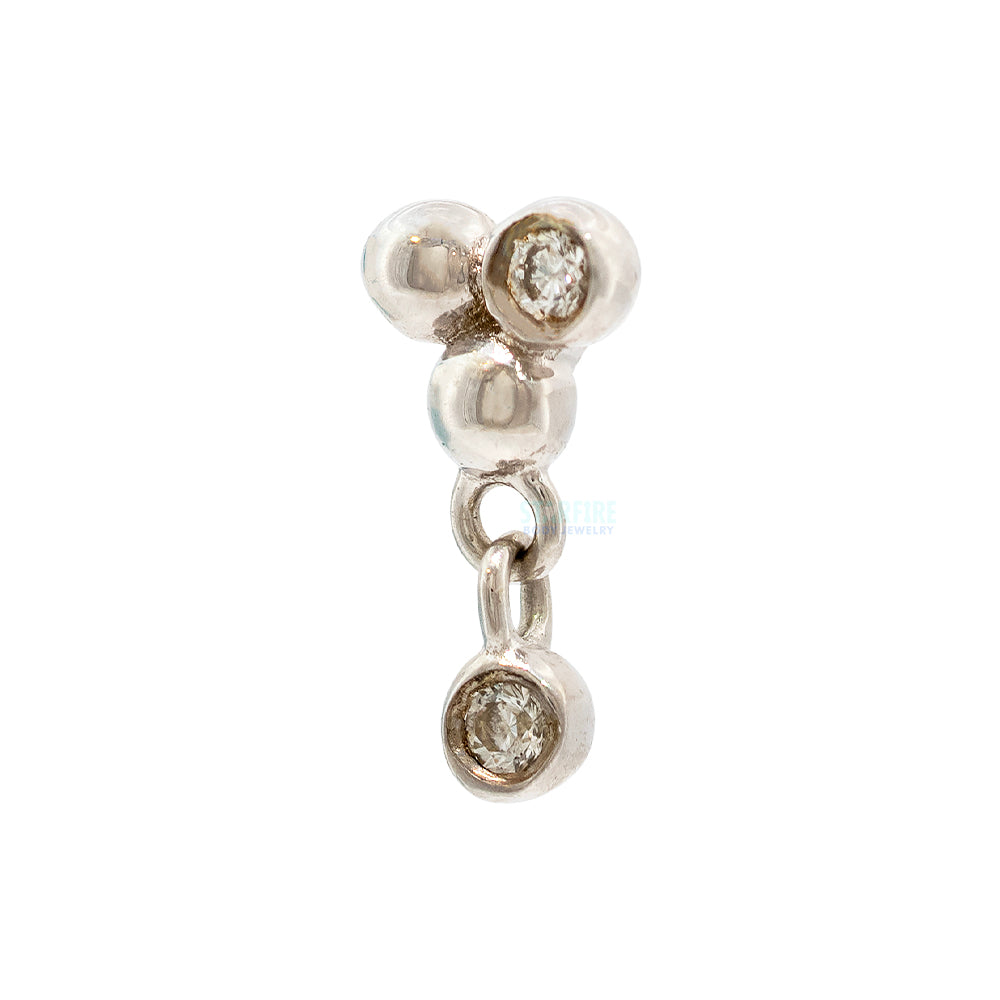 threadless: "Gela" End with Dangle in Gold with Gemstone