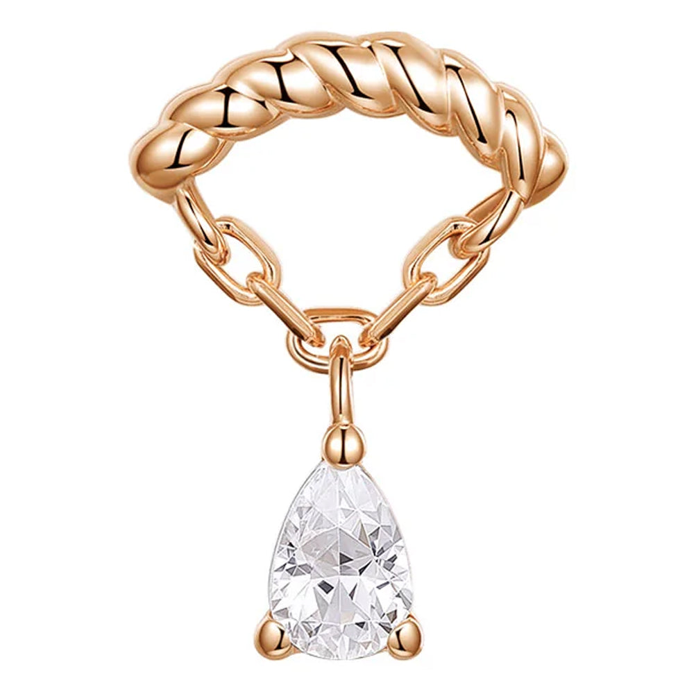 threadless: "Flutter" Chain End in Gold with CZ