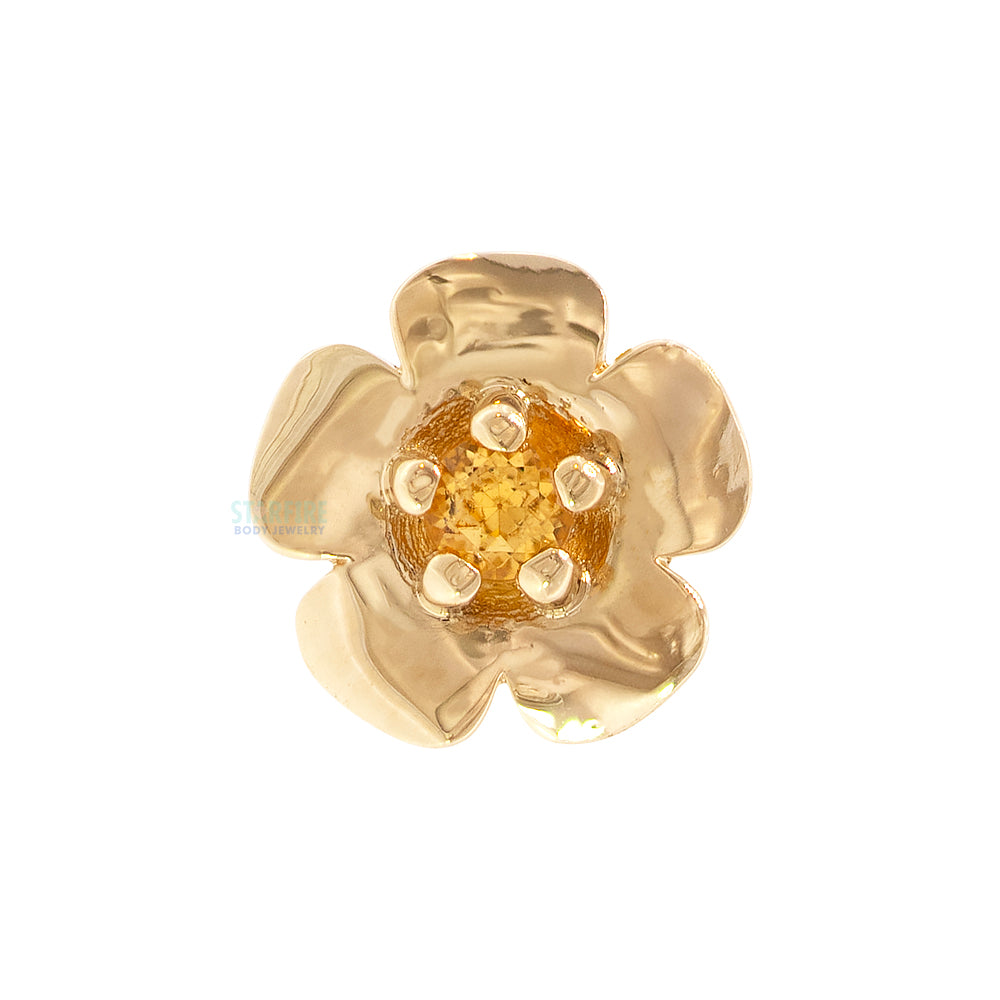 threadless: "Buttercup" Pin in Gold & Platinum with PRONG-SET Honey Topaz