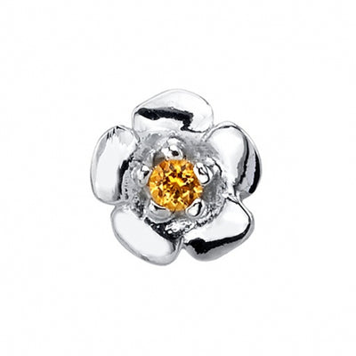 threadless: "Buttercup" Pin in Gold & Platinum with PRONG-SET Honey Topaz