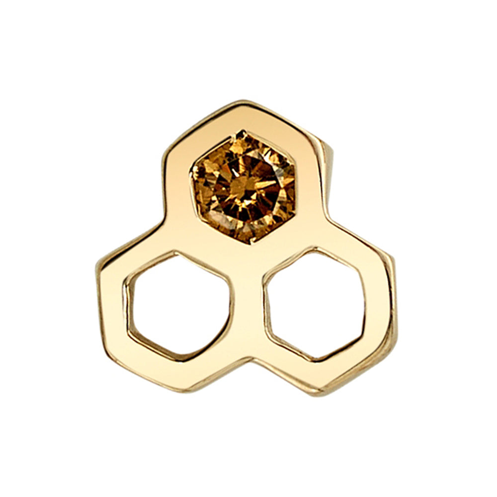 "Dulce" Threaded End in Gold & Platinum with Golden Yellow Diamond
