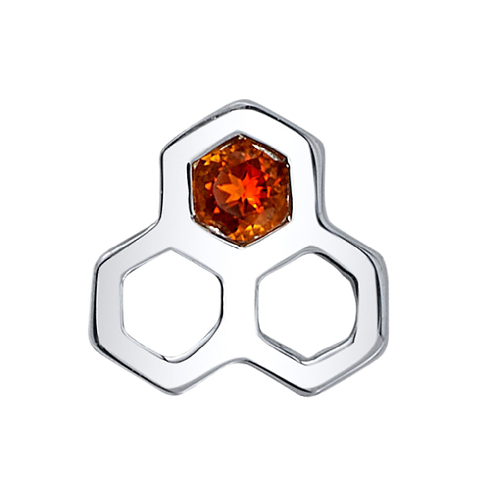 "Dulce" Threaded End in Gold & Platinum with Citrine