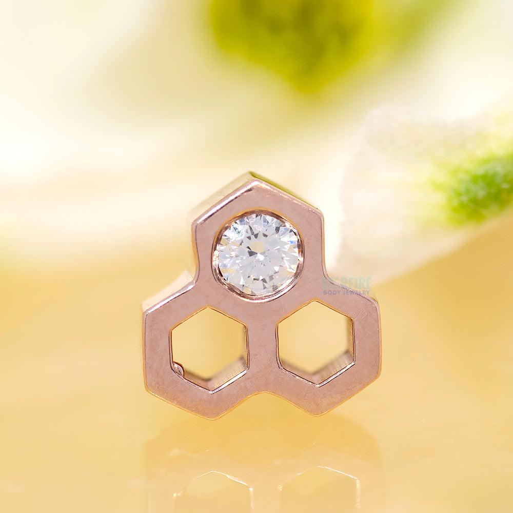 "Dulce" Threaded End in Gold & Platinum with DIAMOND