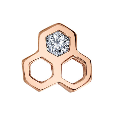 "Dulce" Threaded End in Gold & Platinum with DIAMOND