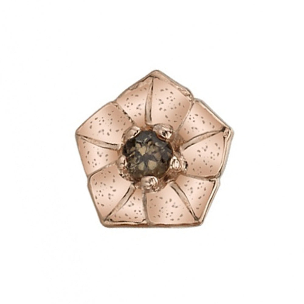 "Morning Glory" Threaded End in Gold & Platinum with Smoky Quartz