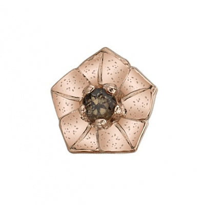 "Morning Glory" Threaded End in Gold & Platinum with Smoky Quartz