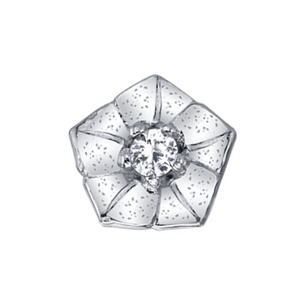 "Morning Glory" Threaded End in Gold & Platinum with White Sapphire