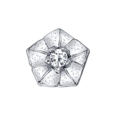 threadless: "Morning Glory" Pin in Gold & Platinum with DIAMOND